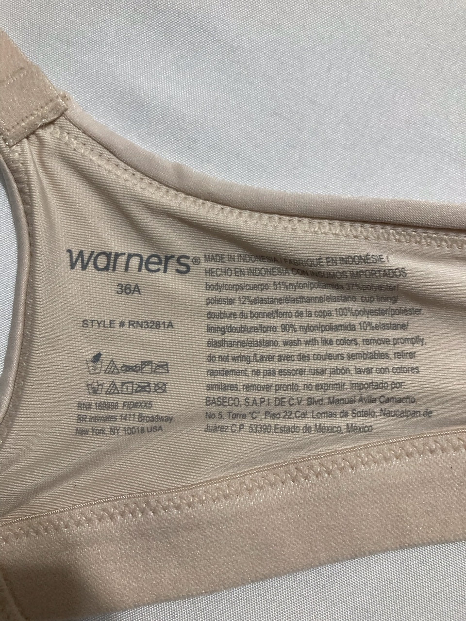 WARNER´S Play It Cool Wire-Free Contour Bra BEIGE 36A