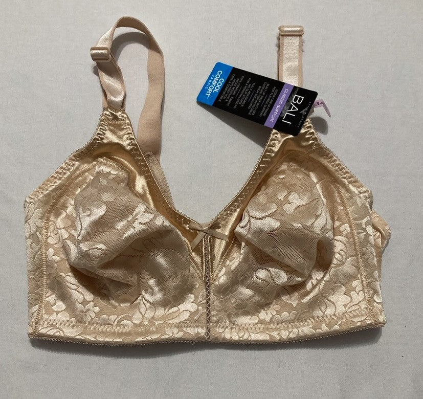 BALI Double Support Wireless, Lace Bra with Stay-in-Place Straps BEIGE 34D