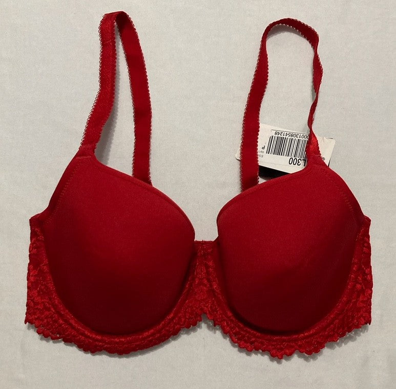 WACOAL Embrace Lace Lightly Padded Underwire Mid Coverage T-Shirt Bra RED 34D
