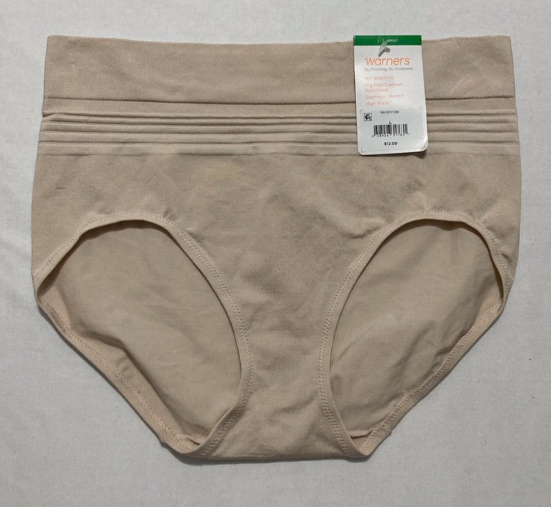 WARNER'S No Pinching No Problems Seamless Brief Underwear BEIGE L