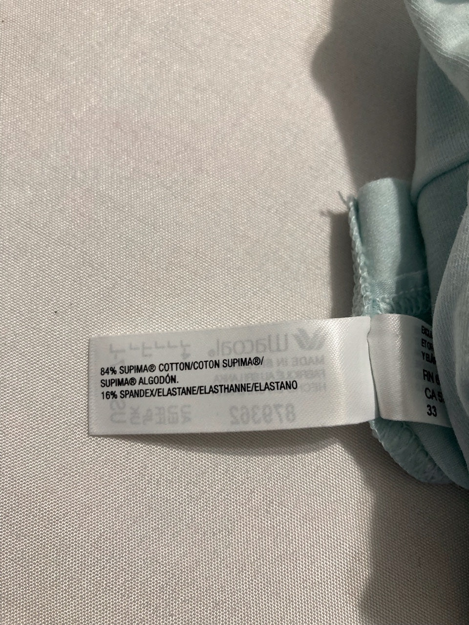 WACOAL Understated Cotton Hi-Cut Brief Panty PASTEL BLUE L