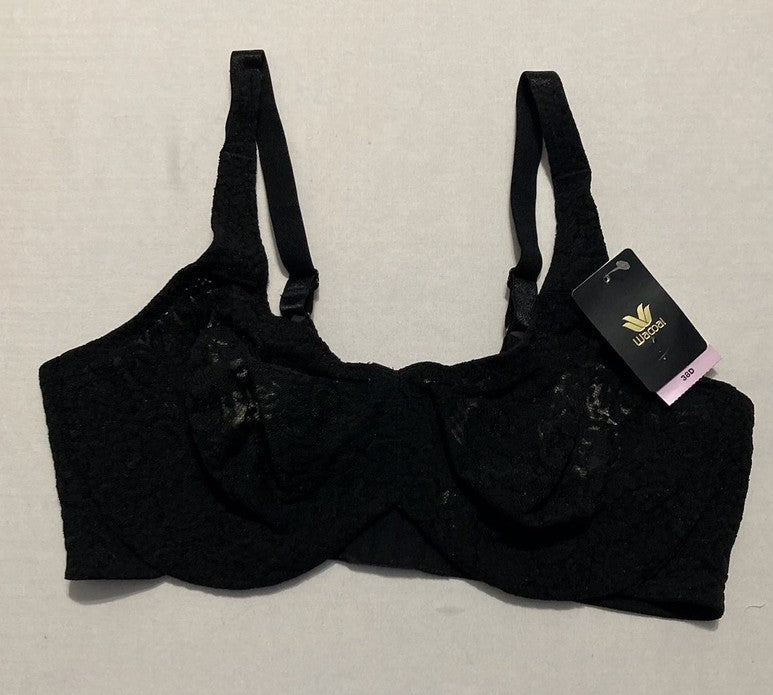 WACOAL Halo Lace Unlined Full Coverage Underwire Bra BLACK 38D