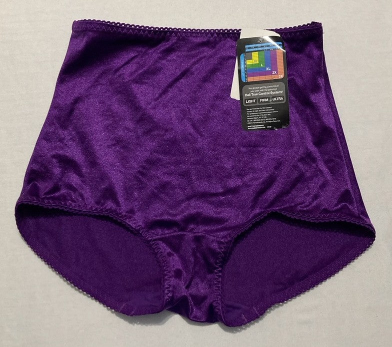 UNDERSCORE Rainbow Stretch Satin Control Briefs VIOLET L
