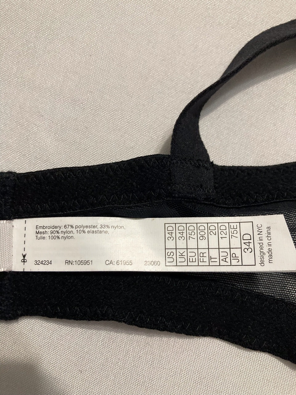 SKARLETT BLUE Blue Women's Enamoured Balconette Underwire Bra BLACK 34D