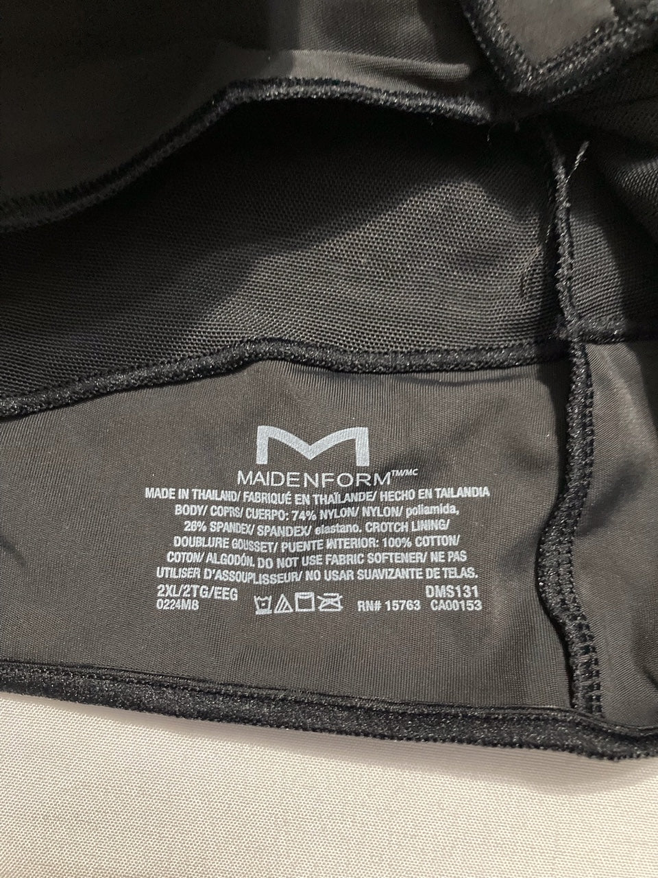 MAIDENFORM Tummy Shaping Thong Bodysuit, Multiway Thong Shaper BLACK 2XL