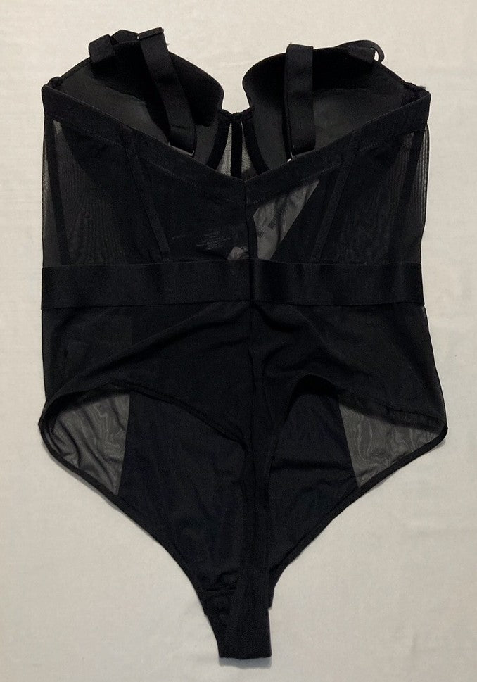 DKNY Sheers Strapless Bodysuit BLACK 38B