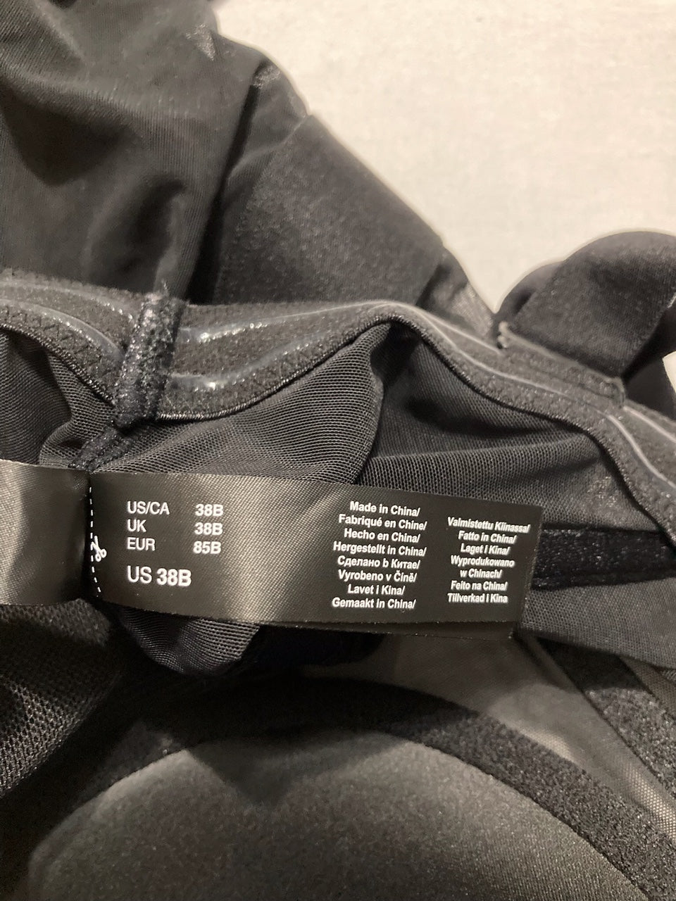 DKNY Sheers Strapless Bodysuit BLACK 38B