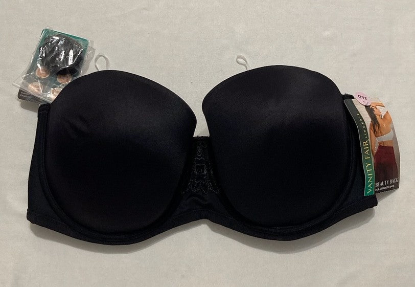 VANITY FAIR Beauty Back Smoothing Strapless Bra BLACK 36D