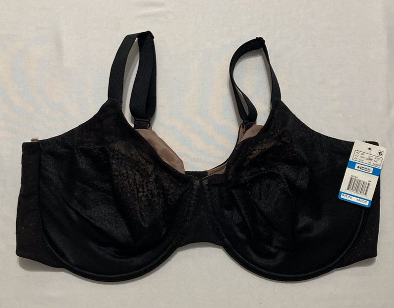 WACOAL Back Appeal Unlined Full Coverage Underwire Bra BLACK 44DDD