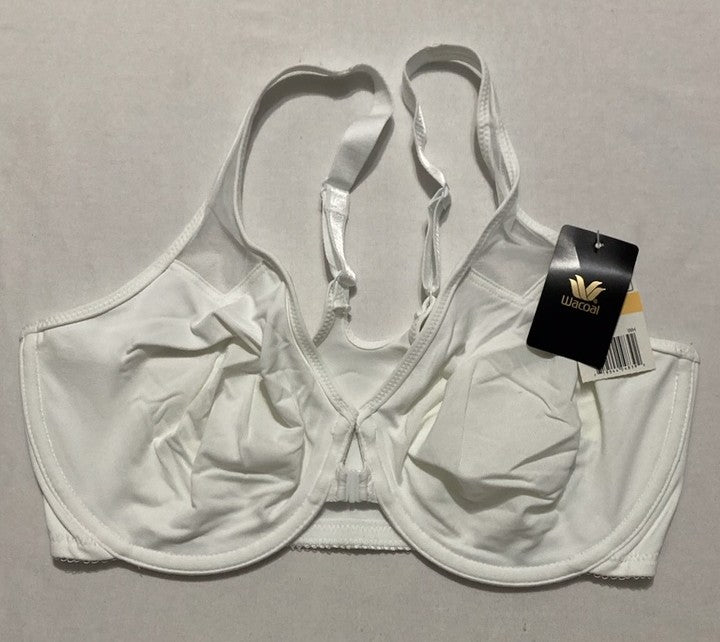 WACOAL Body by Wacoal Unlined Front Close Underwire Racerback Bra WHITE 36DD