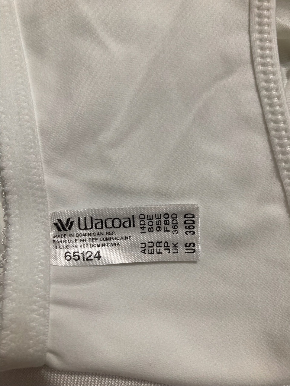 WACOAL Body by Wacoal Unlined Front Close Underwire Racerback Bra WHITE 36DD