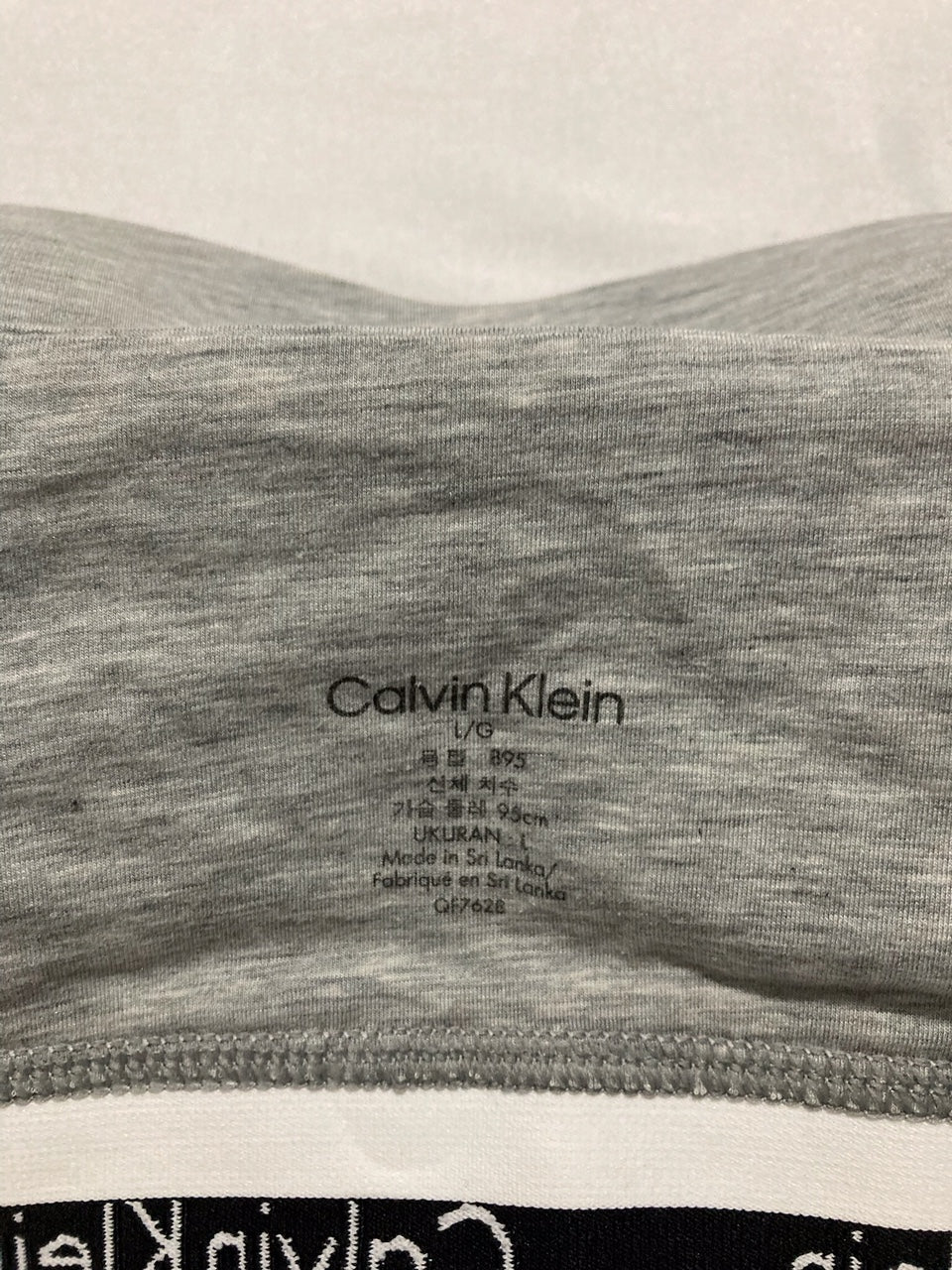 CALVIN KLEIN Modern Cotton Lightly Lined Bandeau Bra GREY L