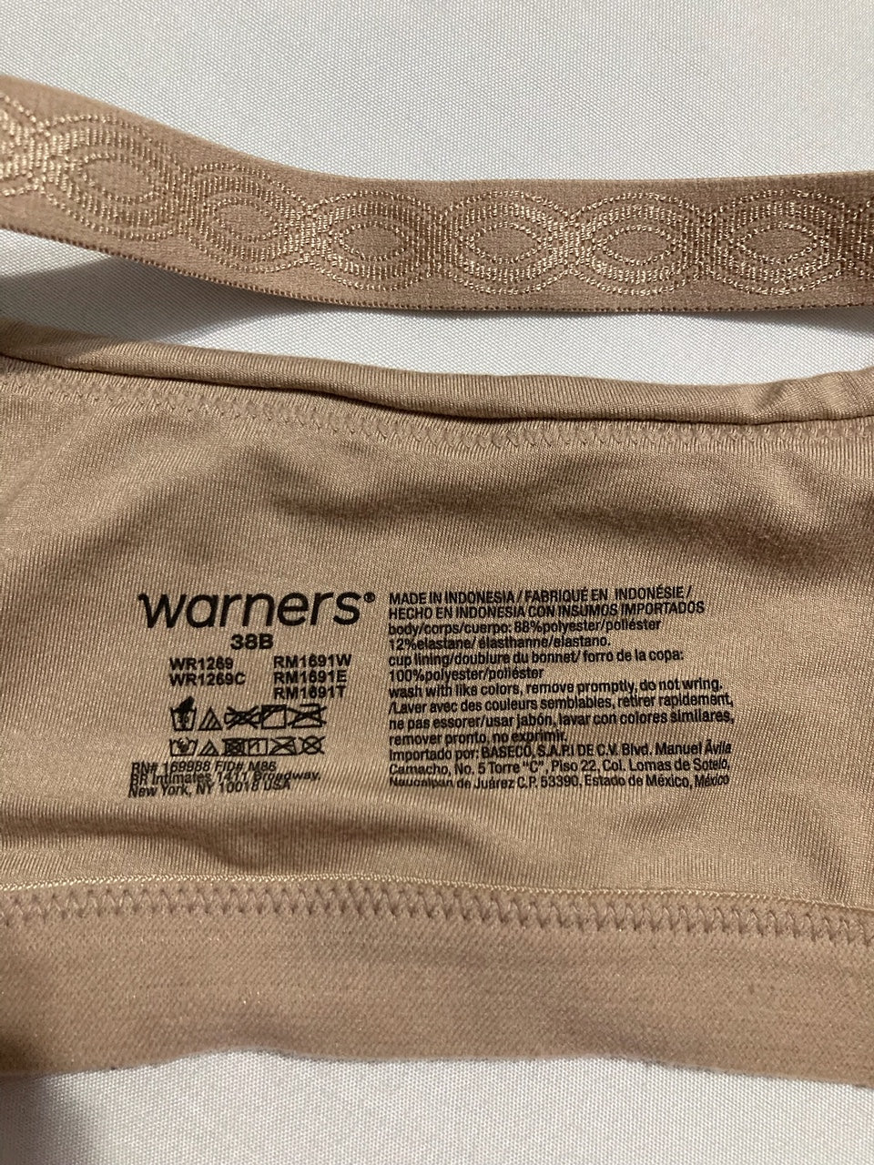 WARNER'S Soft Pink Lightly Lined Wireless Bra SAND SHELL 38B