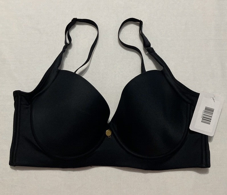 LEONISA Back Smoothing Bras for Women, Full Coverage Underwire Bra BLACK 36C