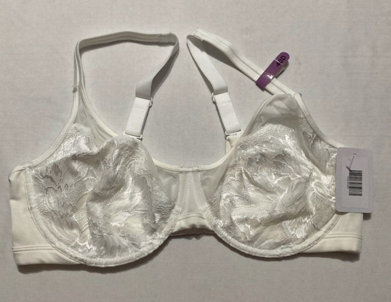 BALI One Smooth U Lace Minimizer Bra, Underwire Bras WHITE 40D
