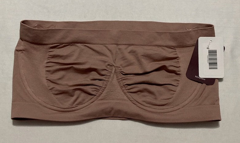 FELINA Paramour Body Smooth Seamless Underwire Bandeau Bra BROWN XL