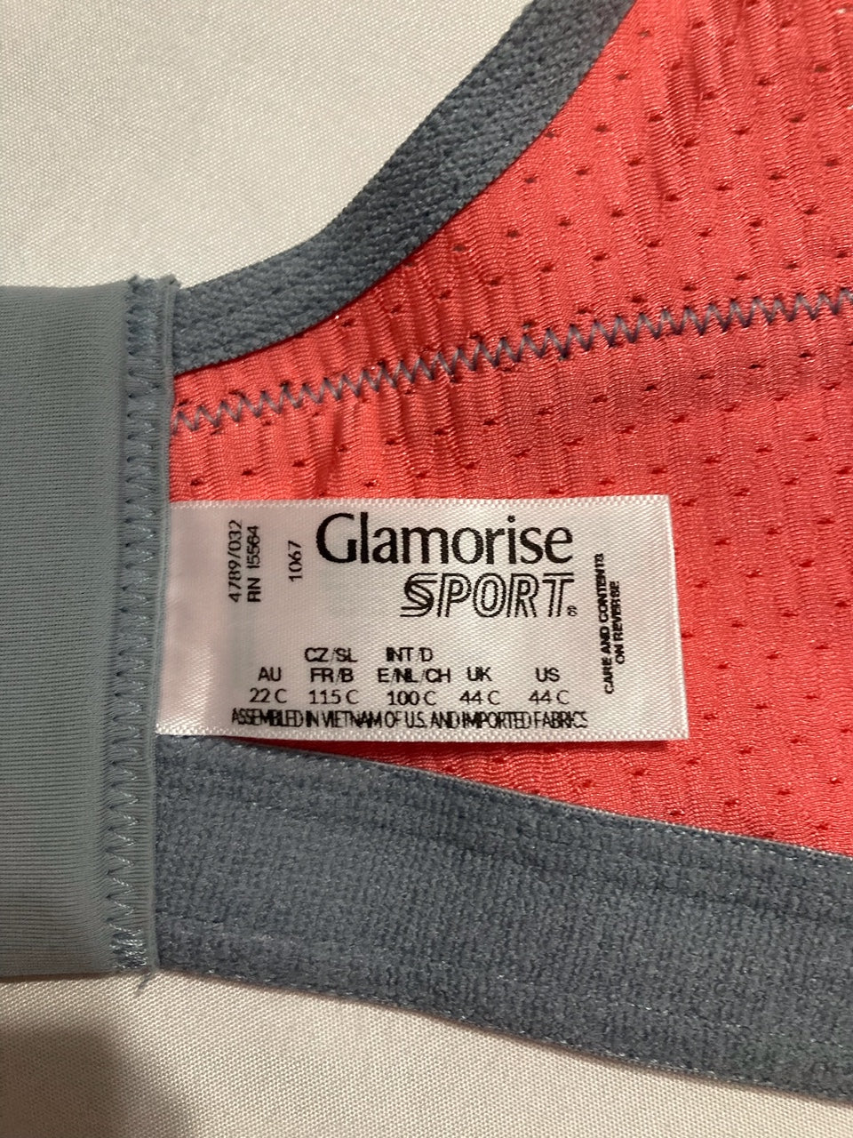GLAMORISE Plus Size No-Bounce Camisole Sports Bra Wirefree GRAY 44C