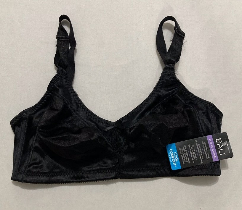 BALI Double Support Wireless Bra Comfortsoft Full Coverage Wirefree BLACK 36D