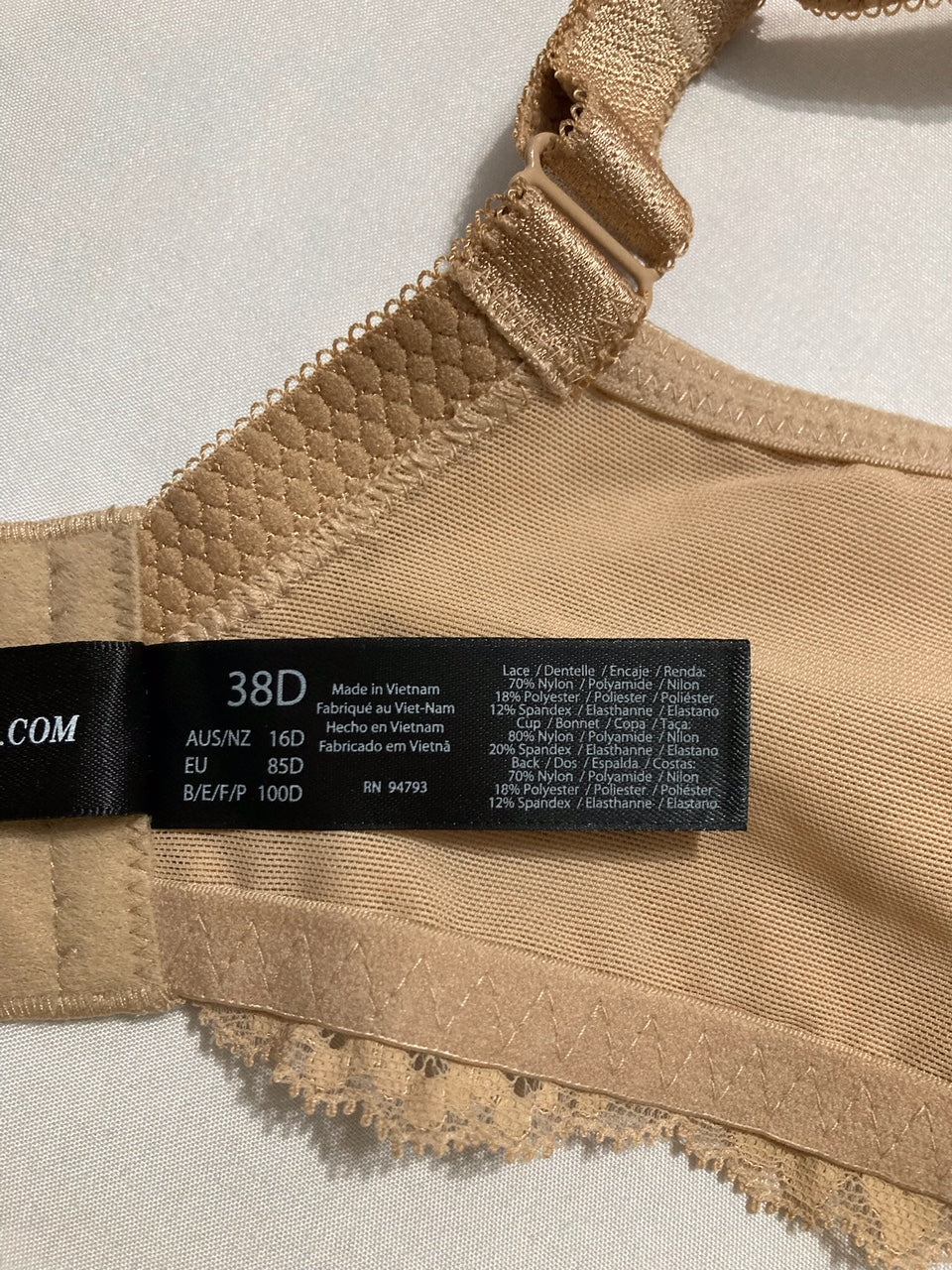 DOMINIQUE Lena Lace Minimizer Bra MOCHA 38D