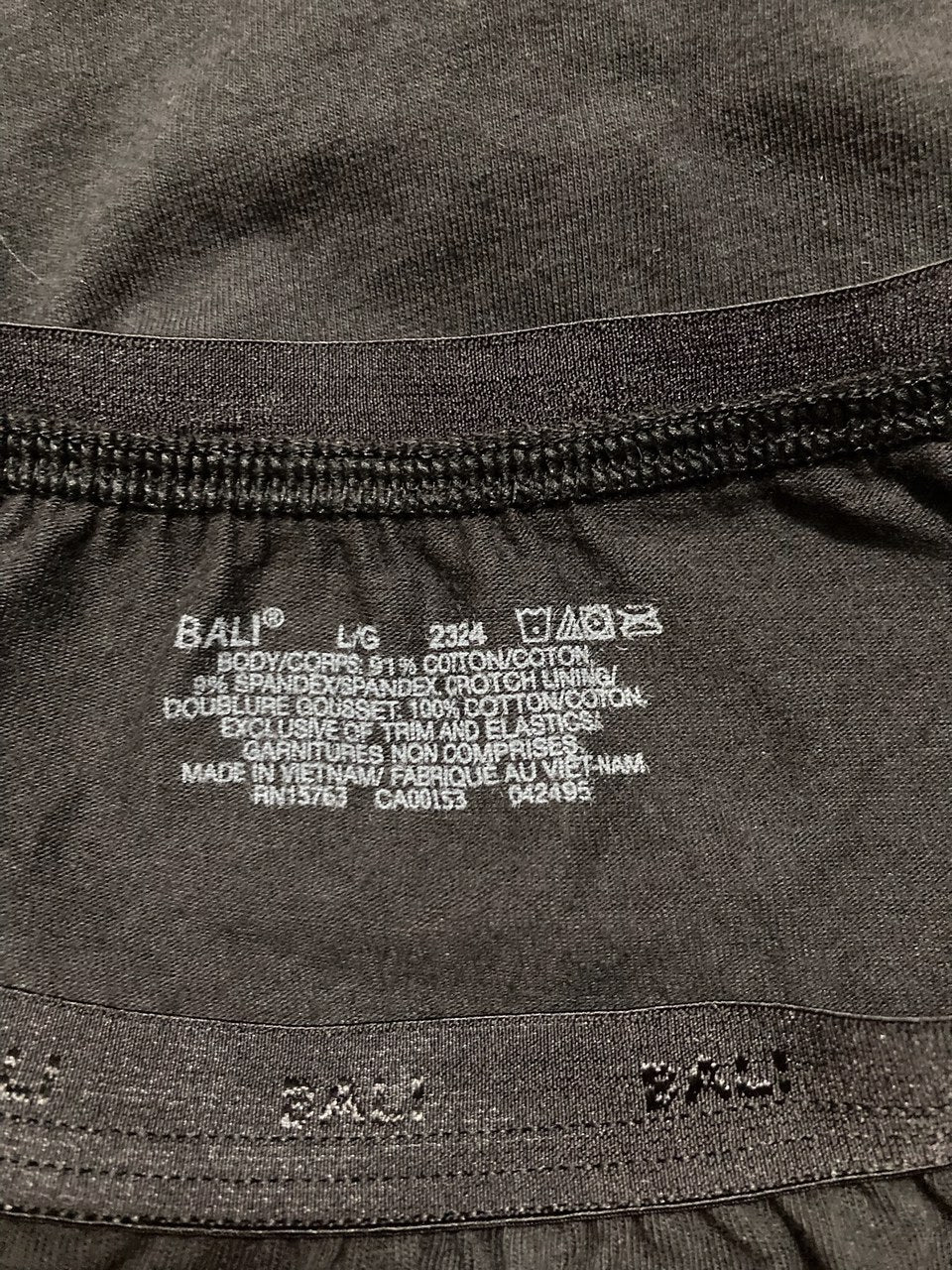 BALI Stretch Brief Panty BLACK L