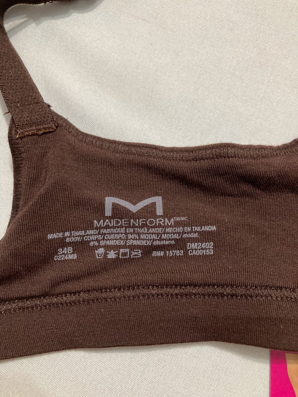MAIDENFORM Wireless Bra, Everyday Luxe T-Shirt BROWN 34B