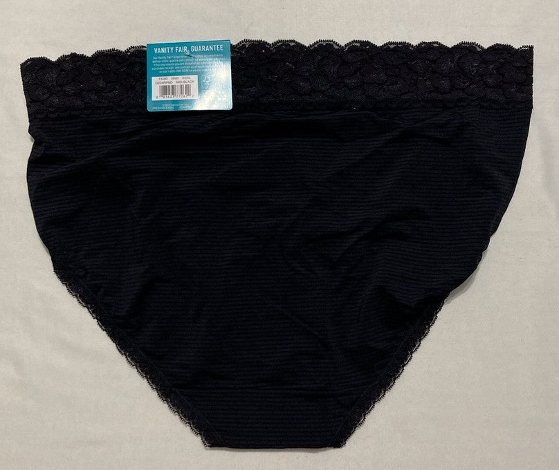 VANITY FAIR Flattering Lace Panties BLACK 2XL