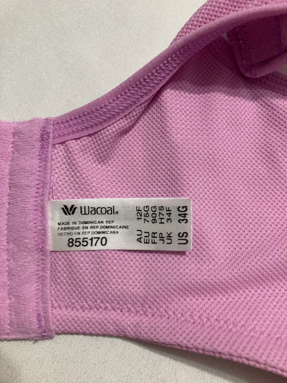 WACOAL Simone Sport Unlined Full Coverage Underwire Sports Bra PINK 34G