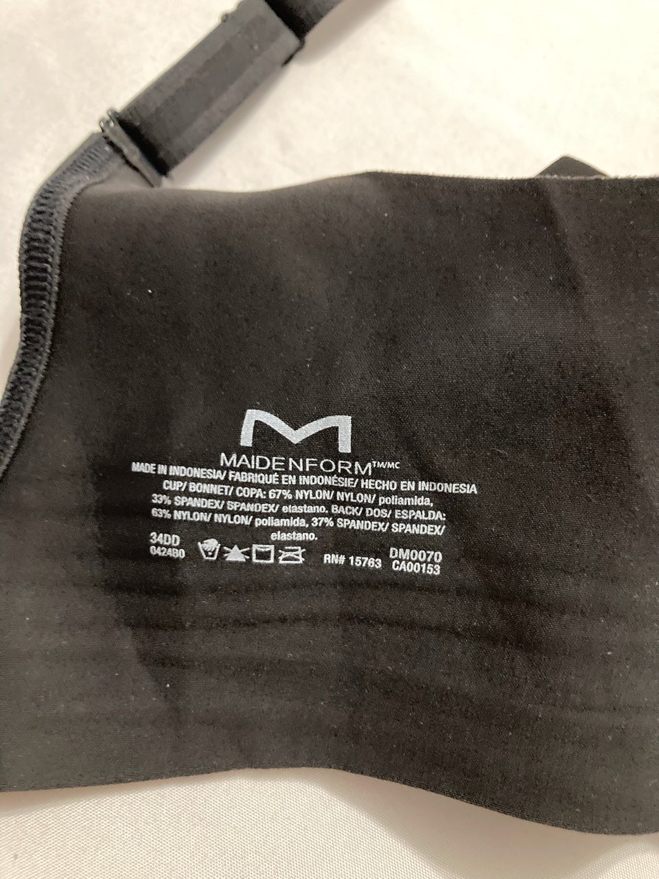 MAIDENFORM Comfort Devotion Underwire Bra BLACK 34DD