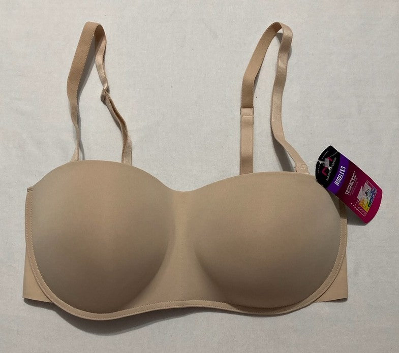 MAIDENFORM Pure Comfort Strapless, Stay-put Wireless ALMOND M