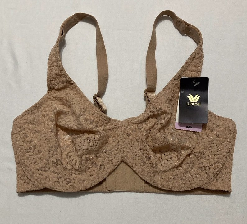 WACOAL Halo Lace Unlined Full Coverage Underwire Bra TOAST 34D