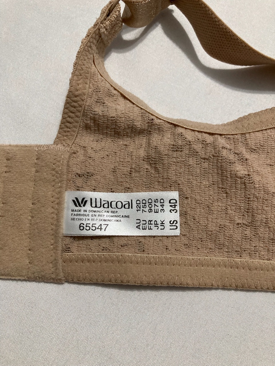 WACOAL Halo Lace Unlined Full Coverage Underwire Bra TOAST 34D