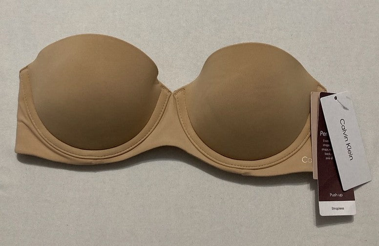 CALVIN KLEIN Perfectly Fit Strapless Convertible Push-Up Bra BARE 30C