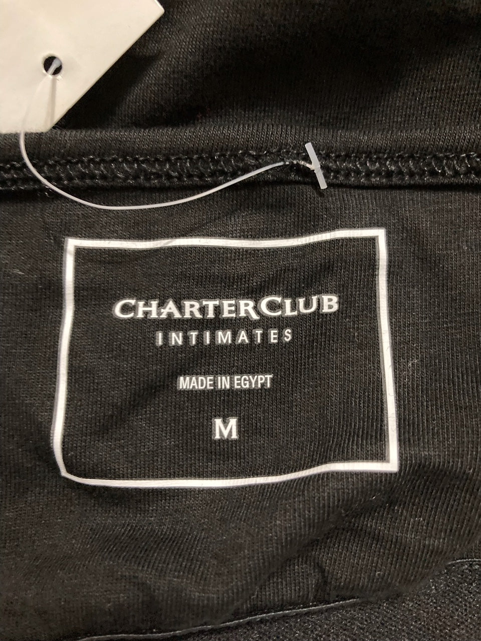 CHARTER CLUB Tank Top with Brasier Lace Rib and Trim BLACK M