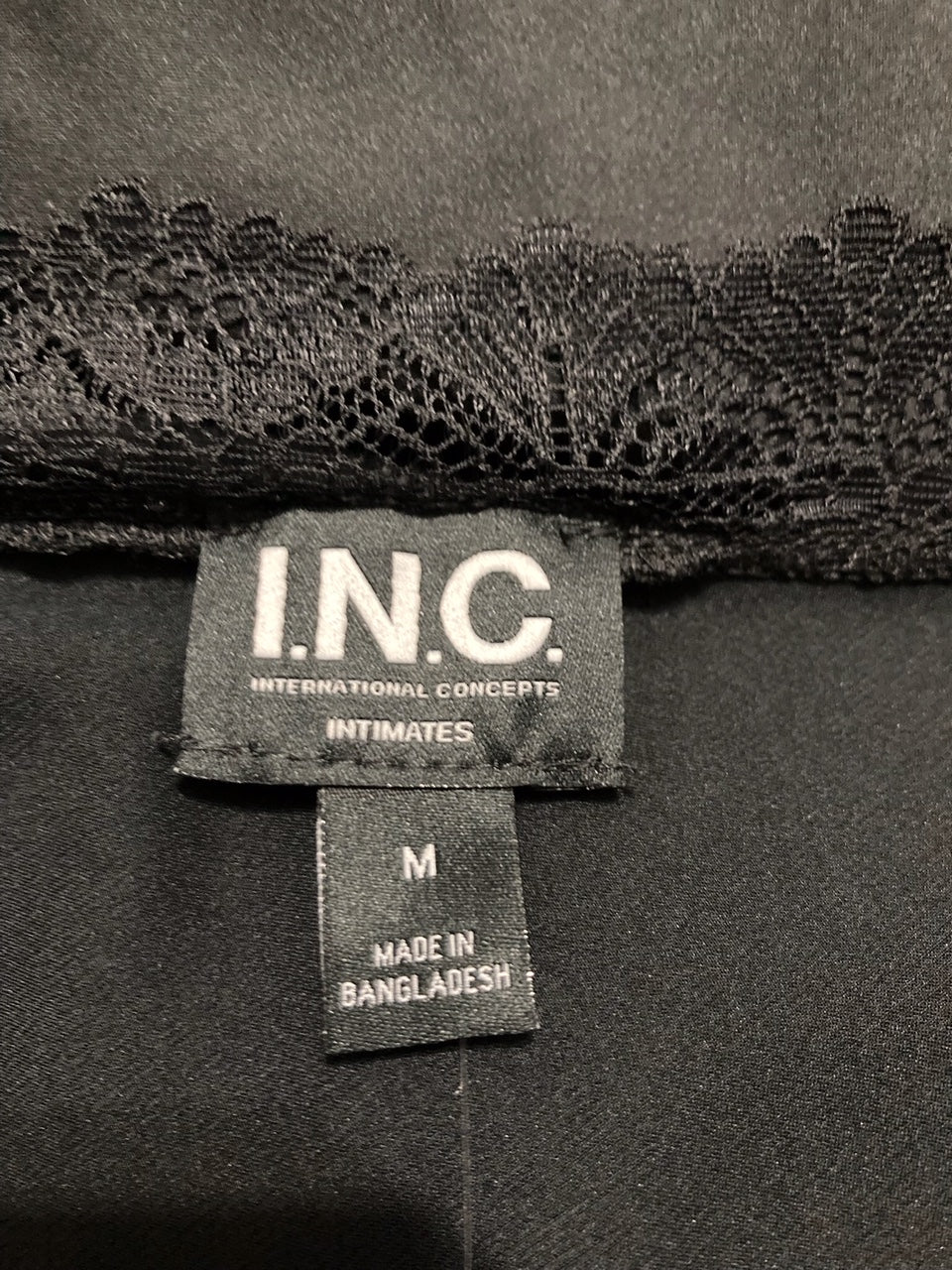 I.N.C Lace-Trim Top Pajama BLACK M