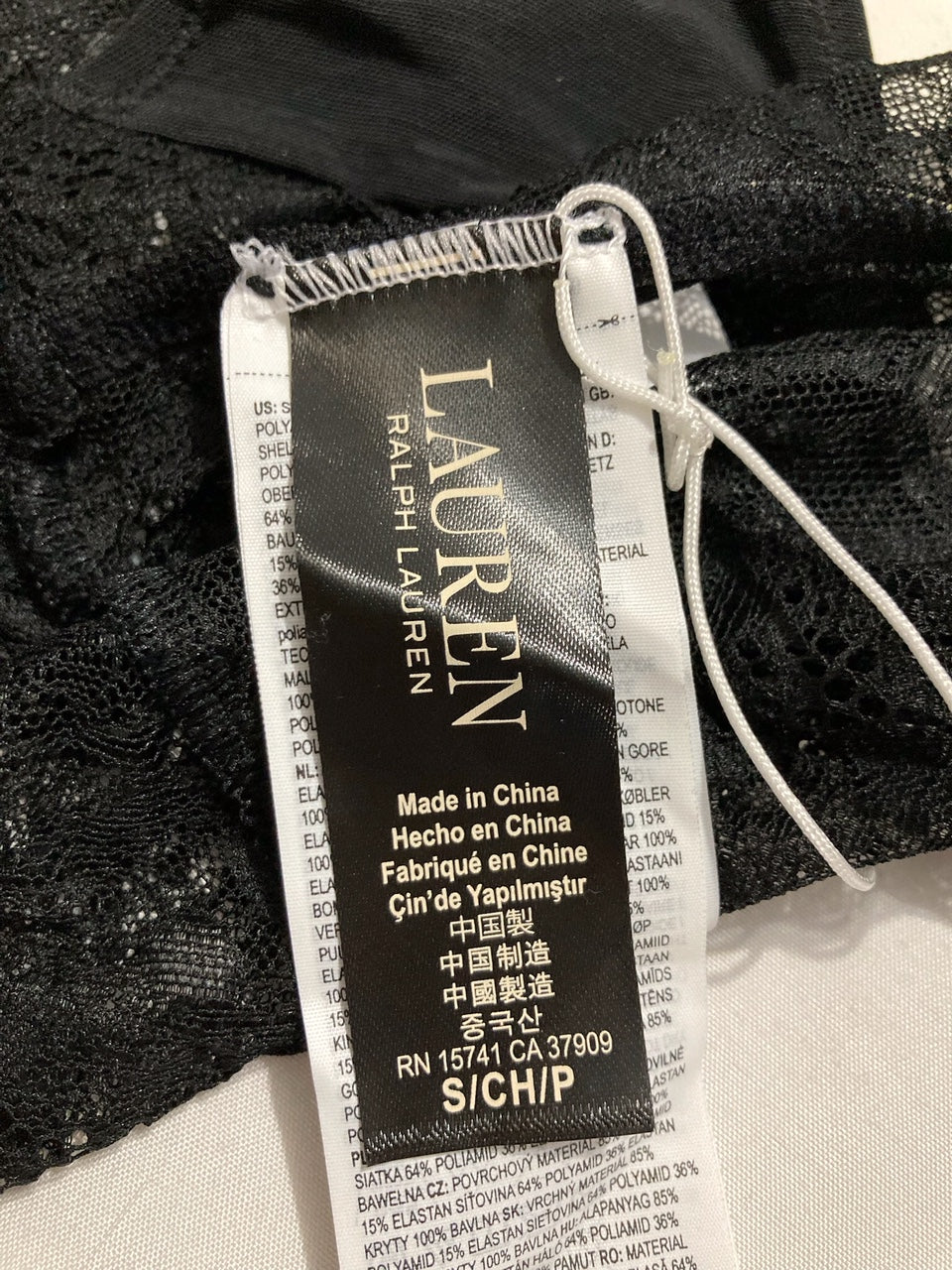 LAUREN RALPH LAUREN Lace Hipster Brief Underwear BLACK S