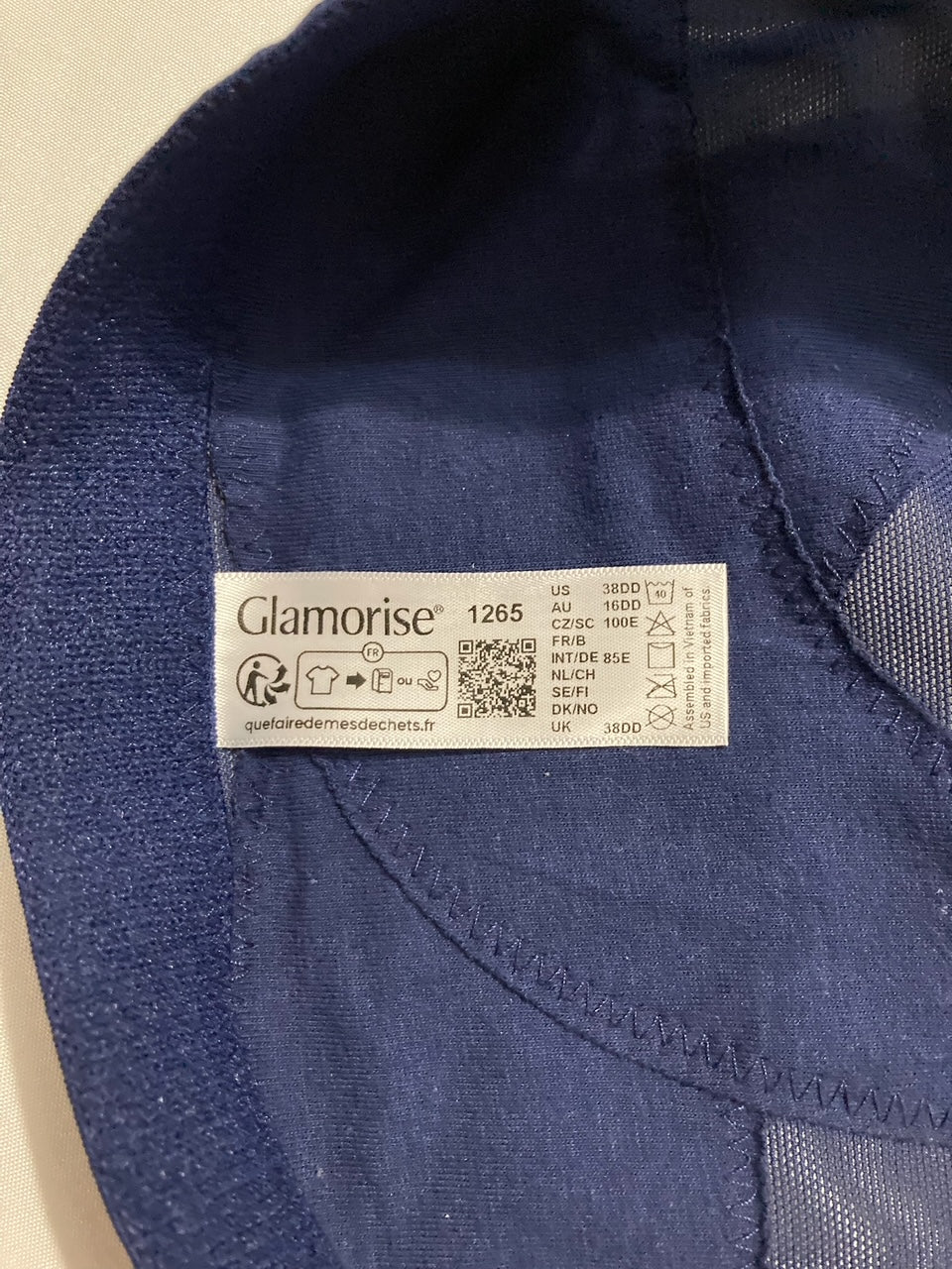 GLAMORISE Full Figure Plus Size MagicLift Front-Closure Posture Back BLUE 38DD
