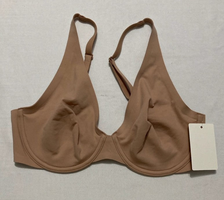 WACOAL Better Than Braless Seamless Unlined Plunge Underwire Bra NUDE 34D