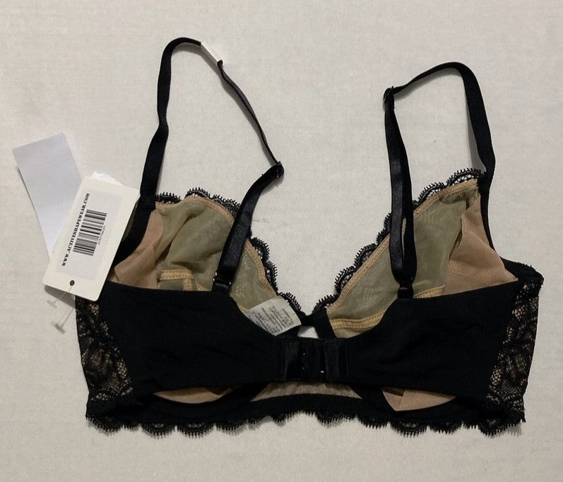 CALVIN KLEIN Seductive Comfort Unlined Lace Bra BLACK 32D
