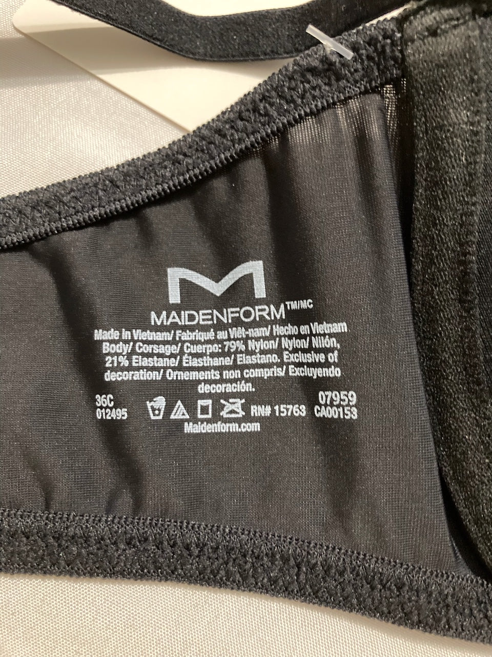 MAIDENFORM One Fab Fit Demi Underwire Bra BLACK 36C