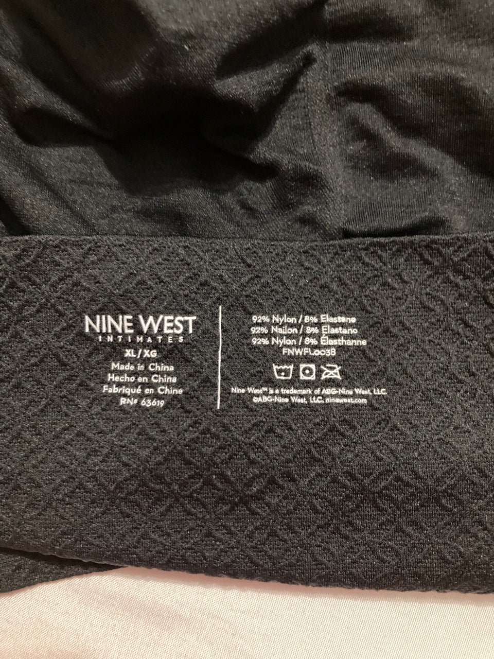 NINE WEST Textured Tummy Control Panty BLACK XL