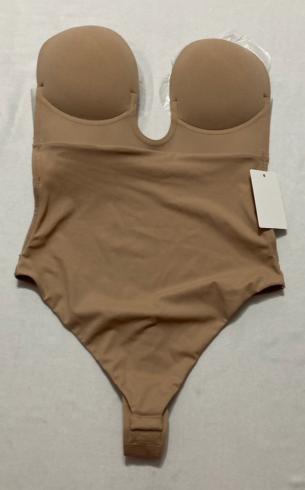 NWD FASHION FORMS U Plunge Backless Strapless Bodysuit NUDE M