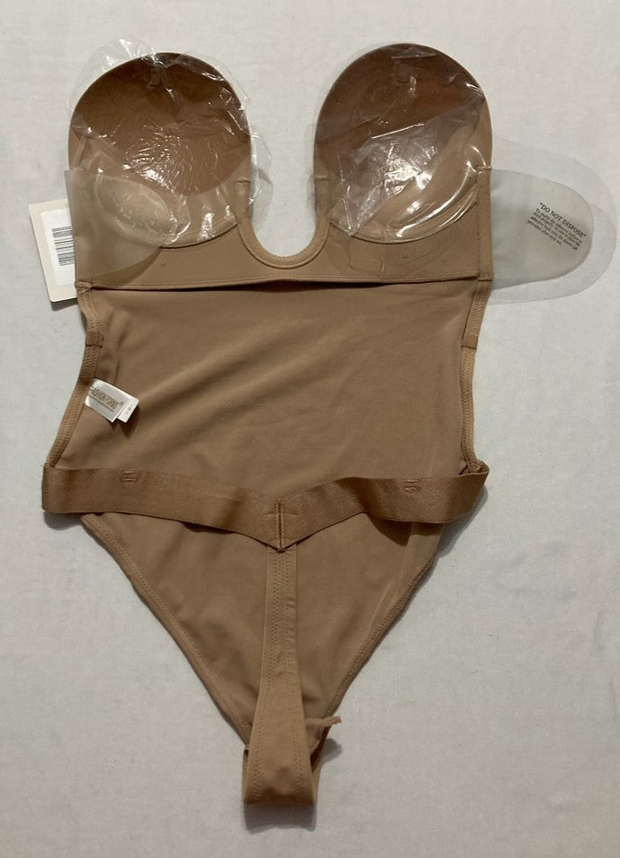 NWD FASHION FORMS U Plunge Backless Strapless Bodysuit NUDE M