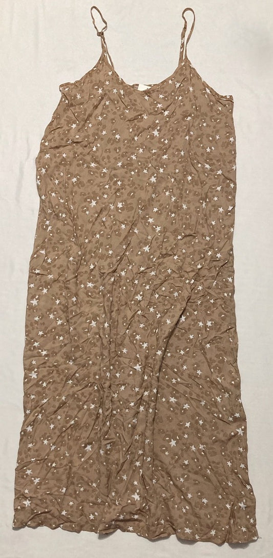 SPLENDID Floral Print Spaghetti Strap Midi Dress BEIGE XL