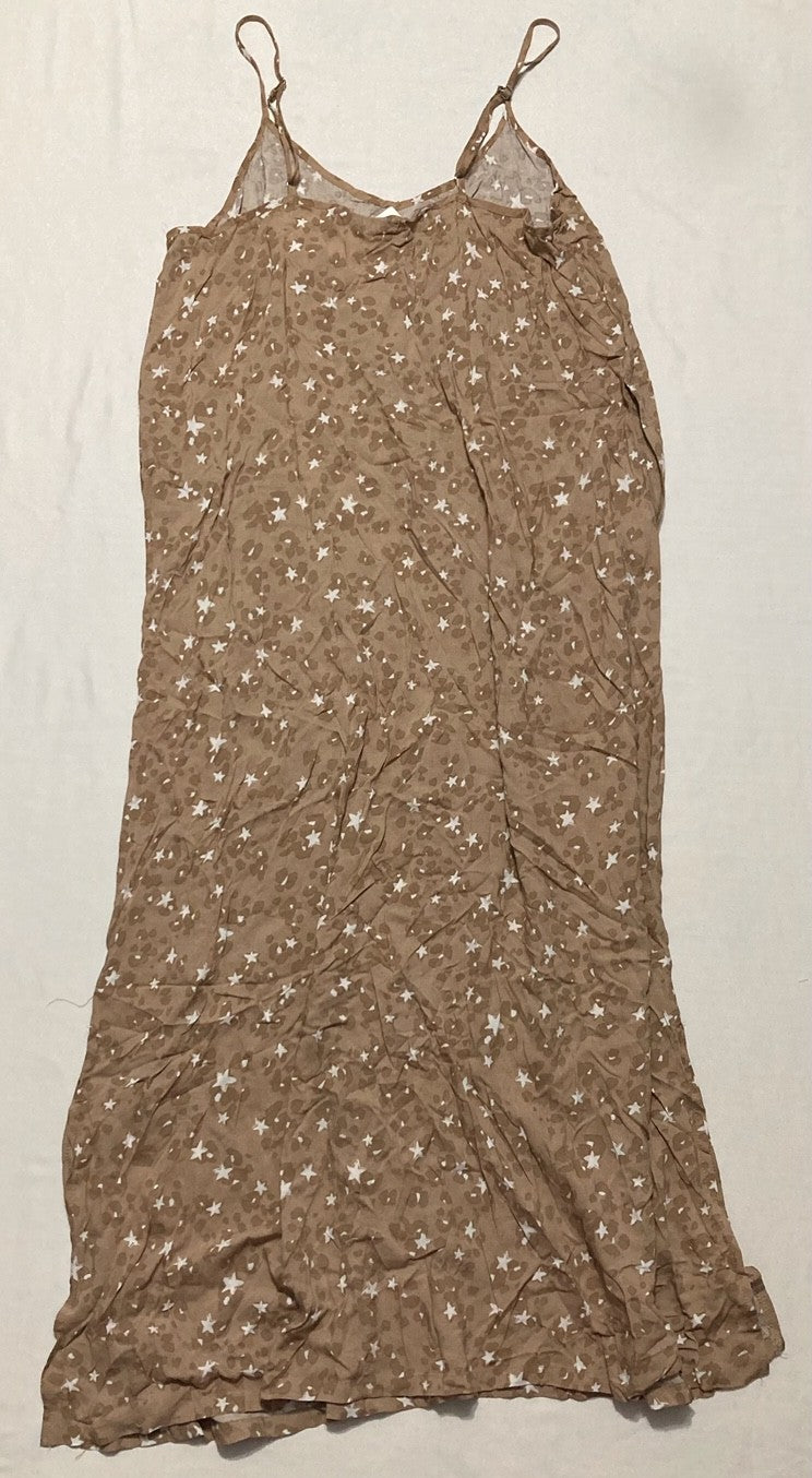 SPLENDID Floral Print Spaghetti Strap Midi Dress BEIGE XL