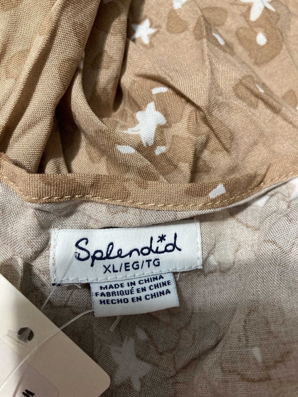 SPLENDID Floral Print Spaghetti Strap Midi Dress BEIGE XL