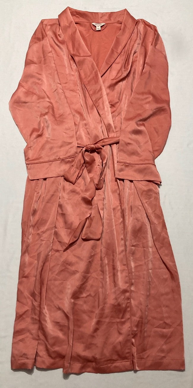 STATE OF DAY Neck Gown Shawl with Belt Robe PINK CORAL XXL