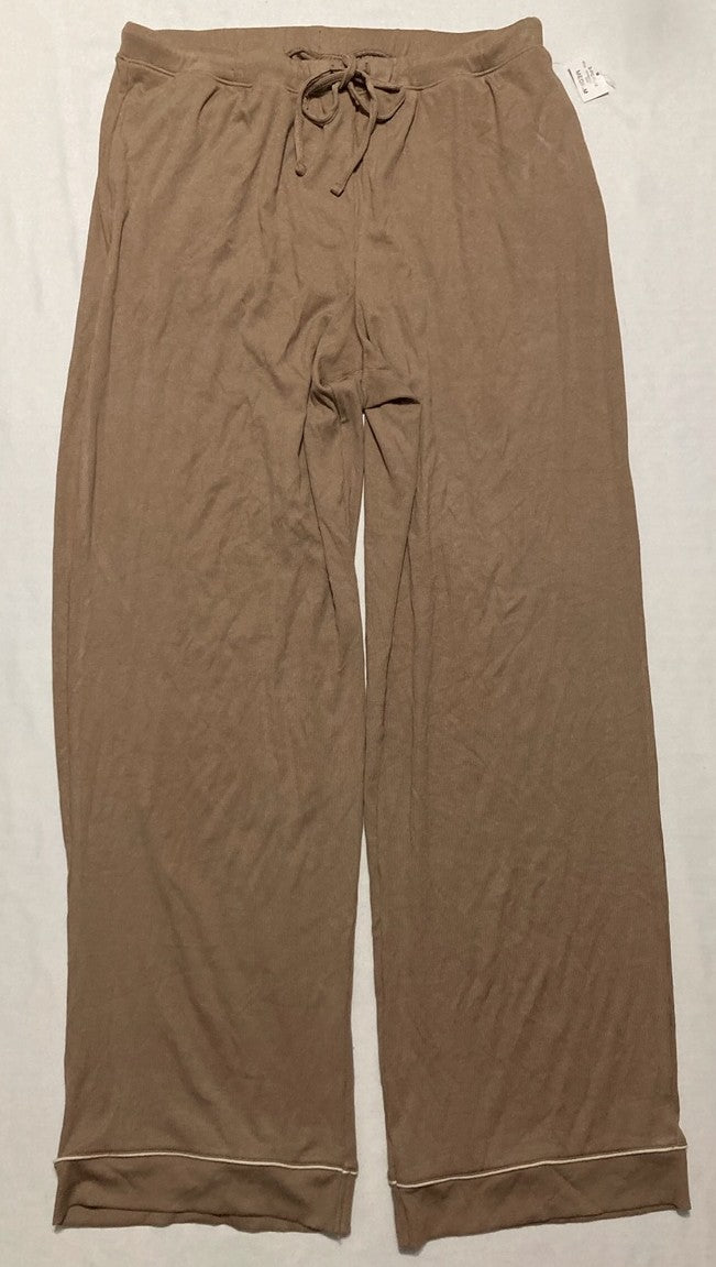 STATE OF DAY Packaged Ribbed Notched-Collar Pajamas Set BROWN M