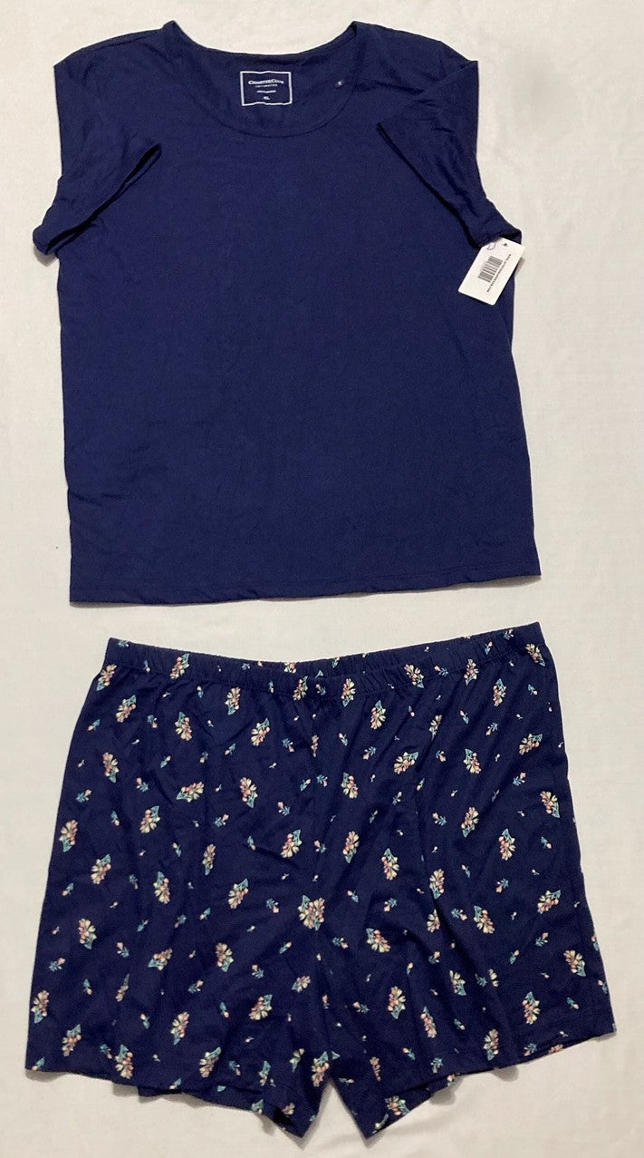 CHARTER CLUB Top Short Sleeve And Shorts Pajamas NAVY XL