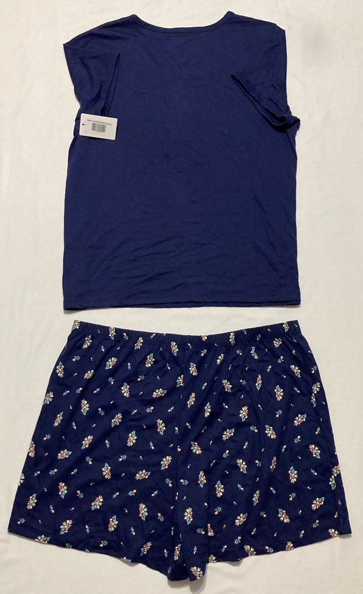 CHARTER CLUB Top Short Sleeve And Shorts Pajamas NAVY XL