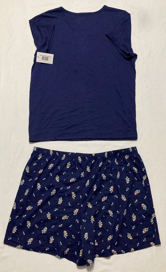 CHARTER CLUB Top Short Sleeve And Shorts Pajamas NAVY XL